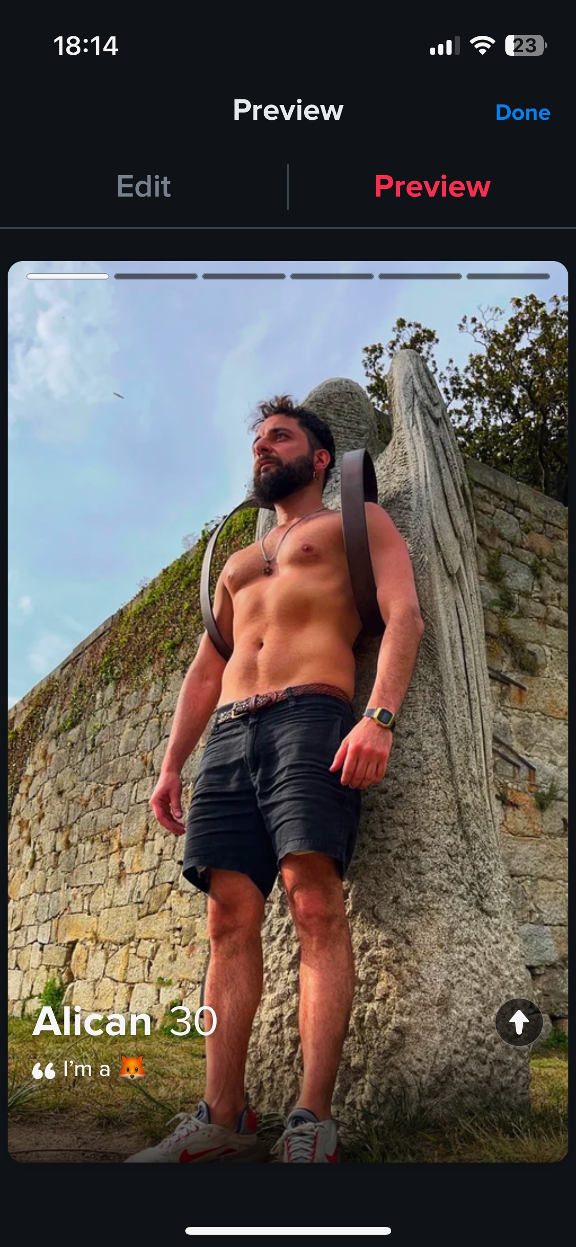Example Tinder profile screenshot 1