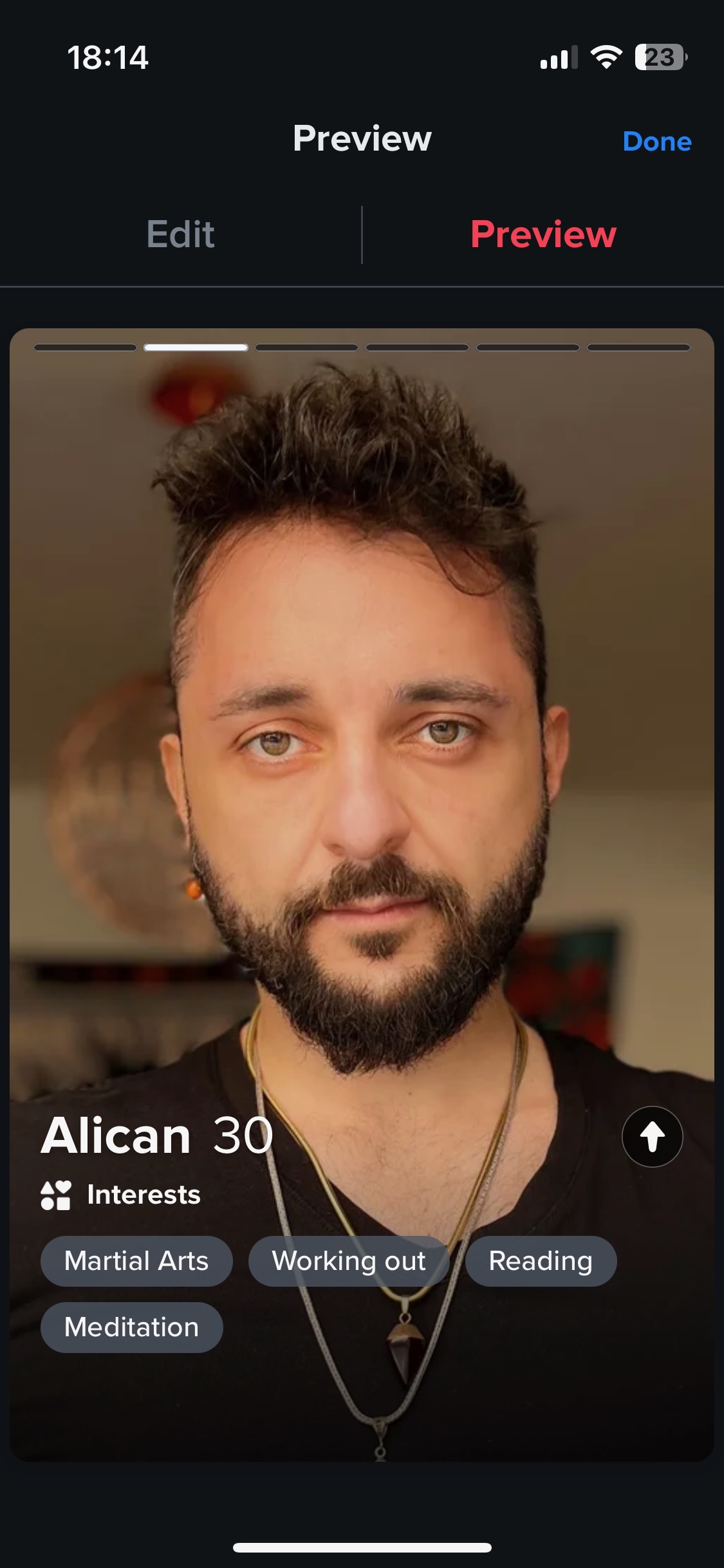 Example Tinder profile screenshot 2