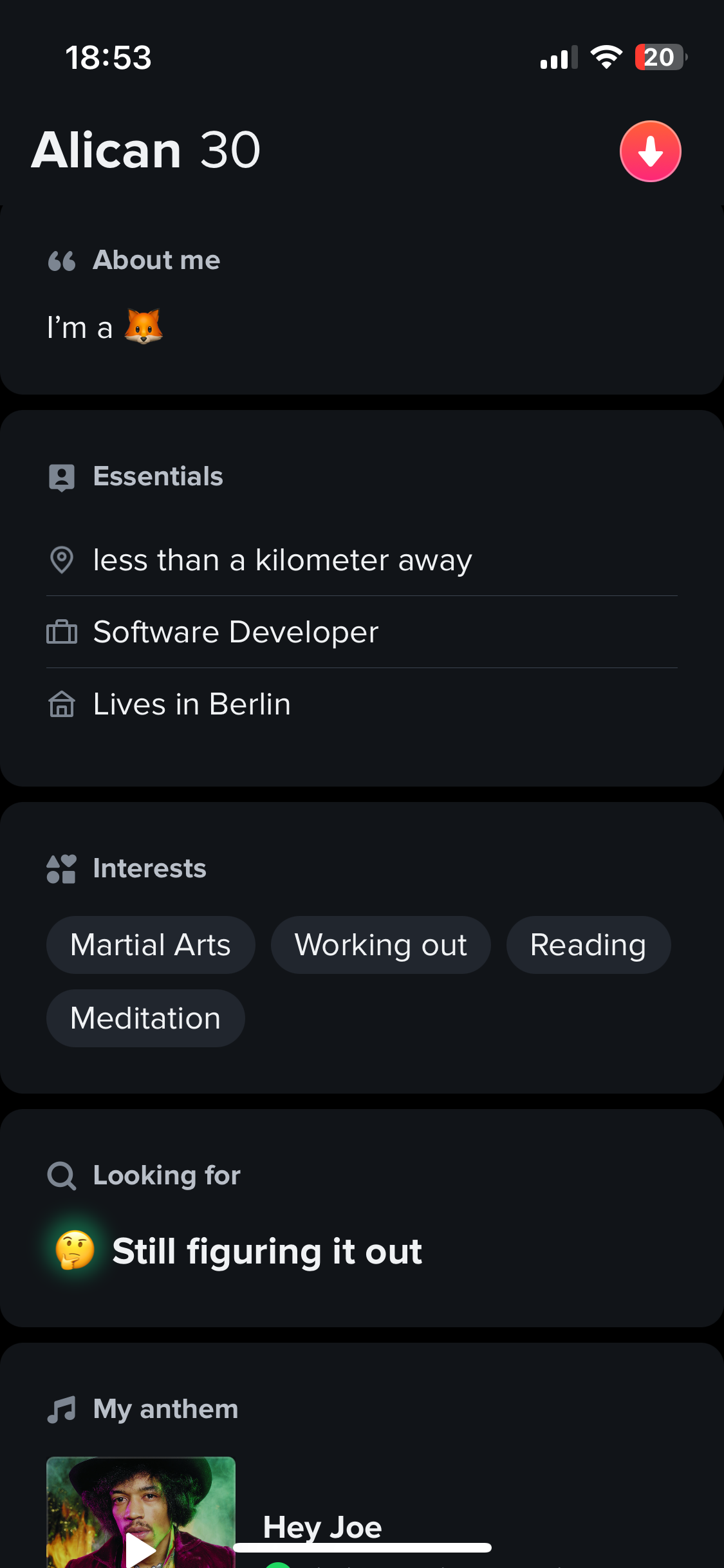 Example Tinder profile screenshot 7